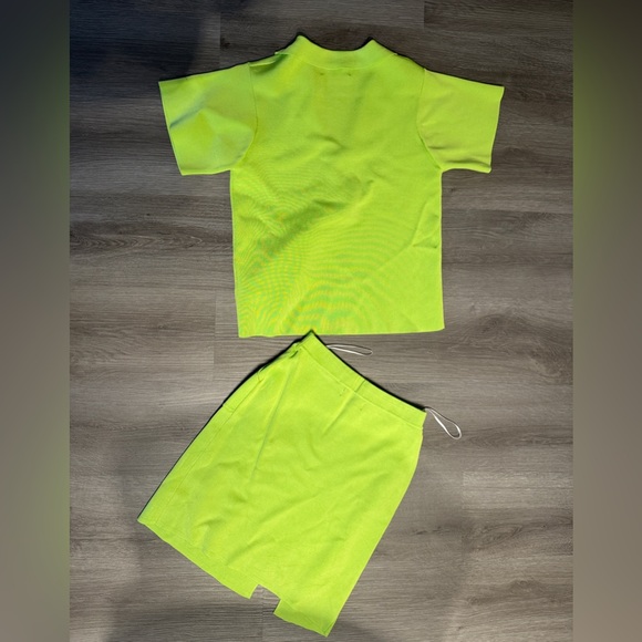 Hanifa Vibrant Green Knitwear Skirt Set - Picture 2 of 6